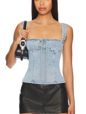 Lioness Light Blue Denim Corset Camisole